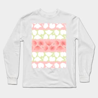 Pretty Poppy Geometrical Line Art Long Sleeve T-Shirt